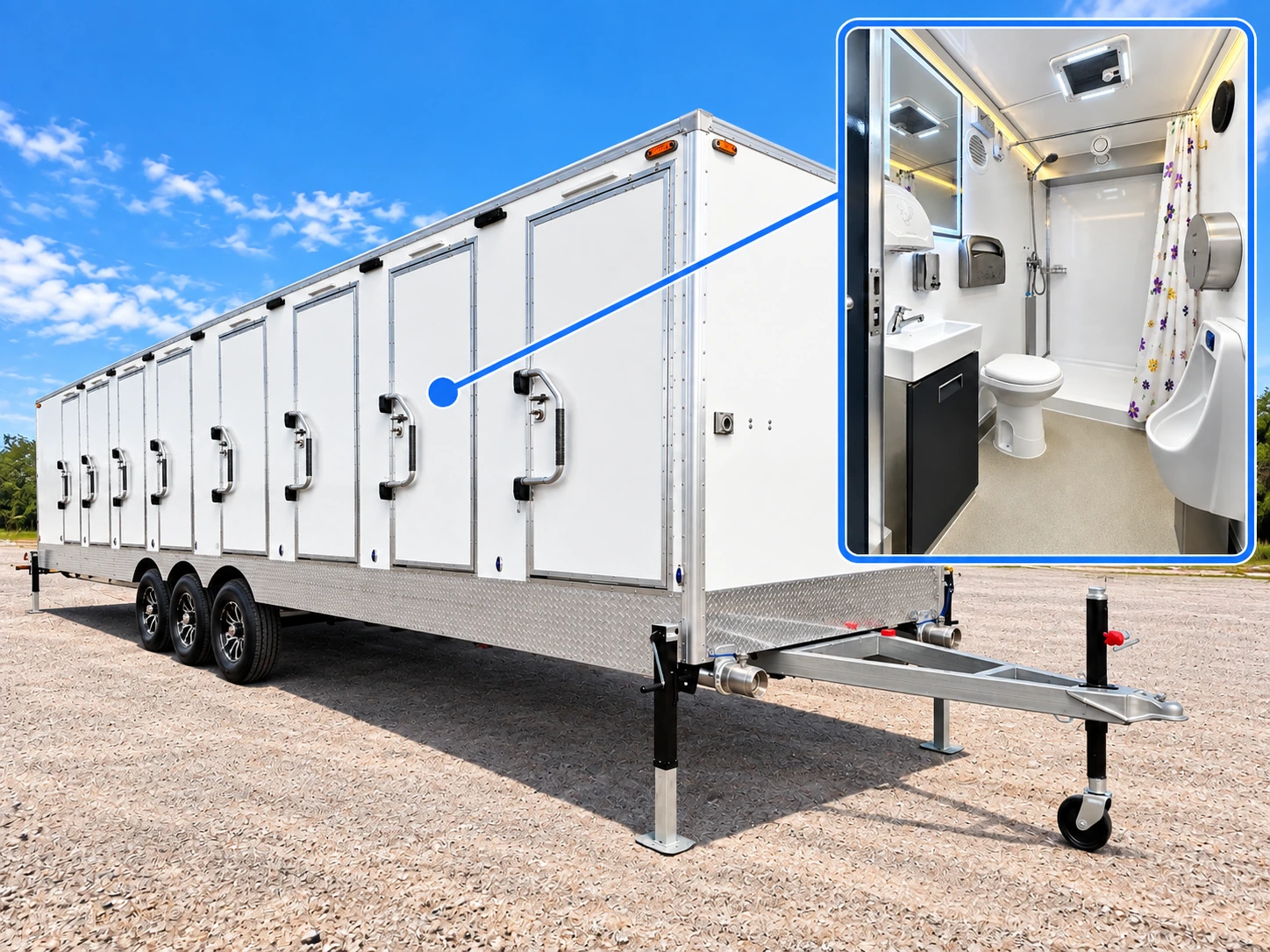 Shower-Restroom Combo (8 Stalls + 1 ADA) rental unit