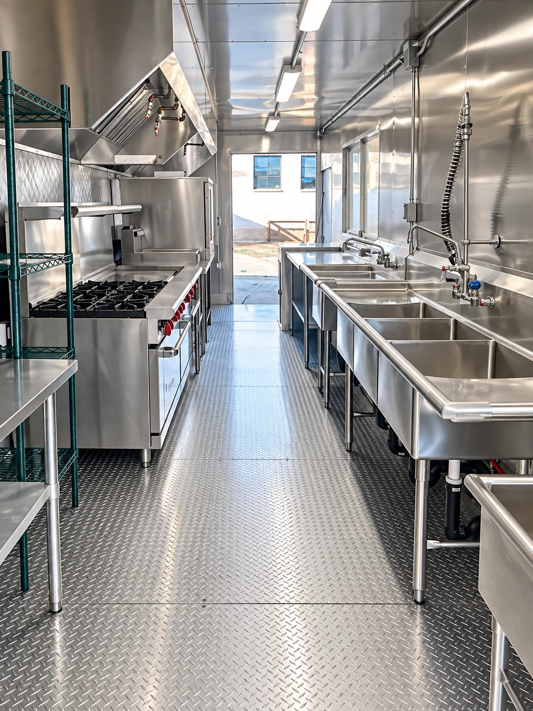 28ft Mobile Kitchen interior and equipment