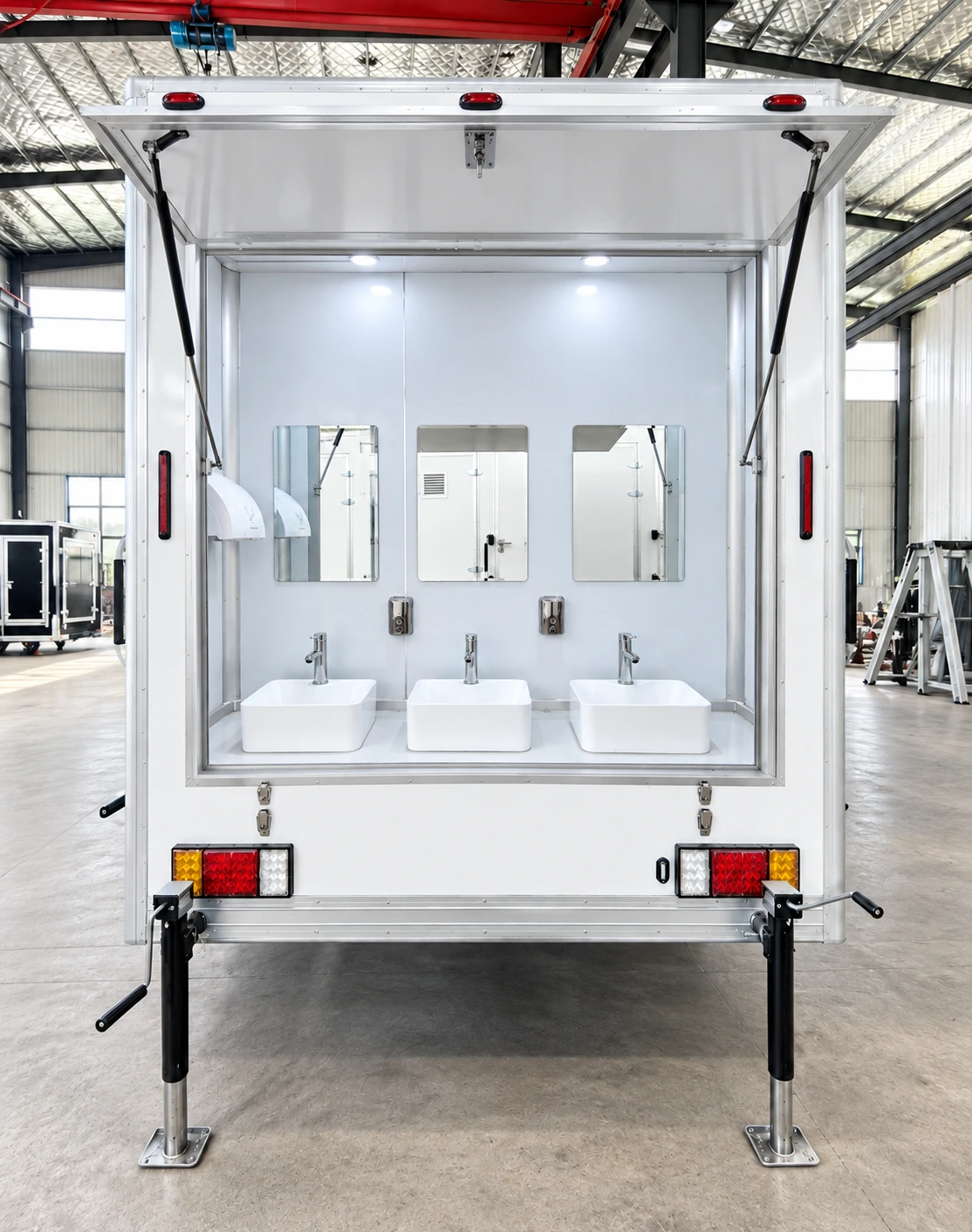 20ft Shower Container (5 Shower Heads) interior and equipment