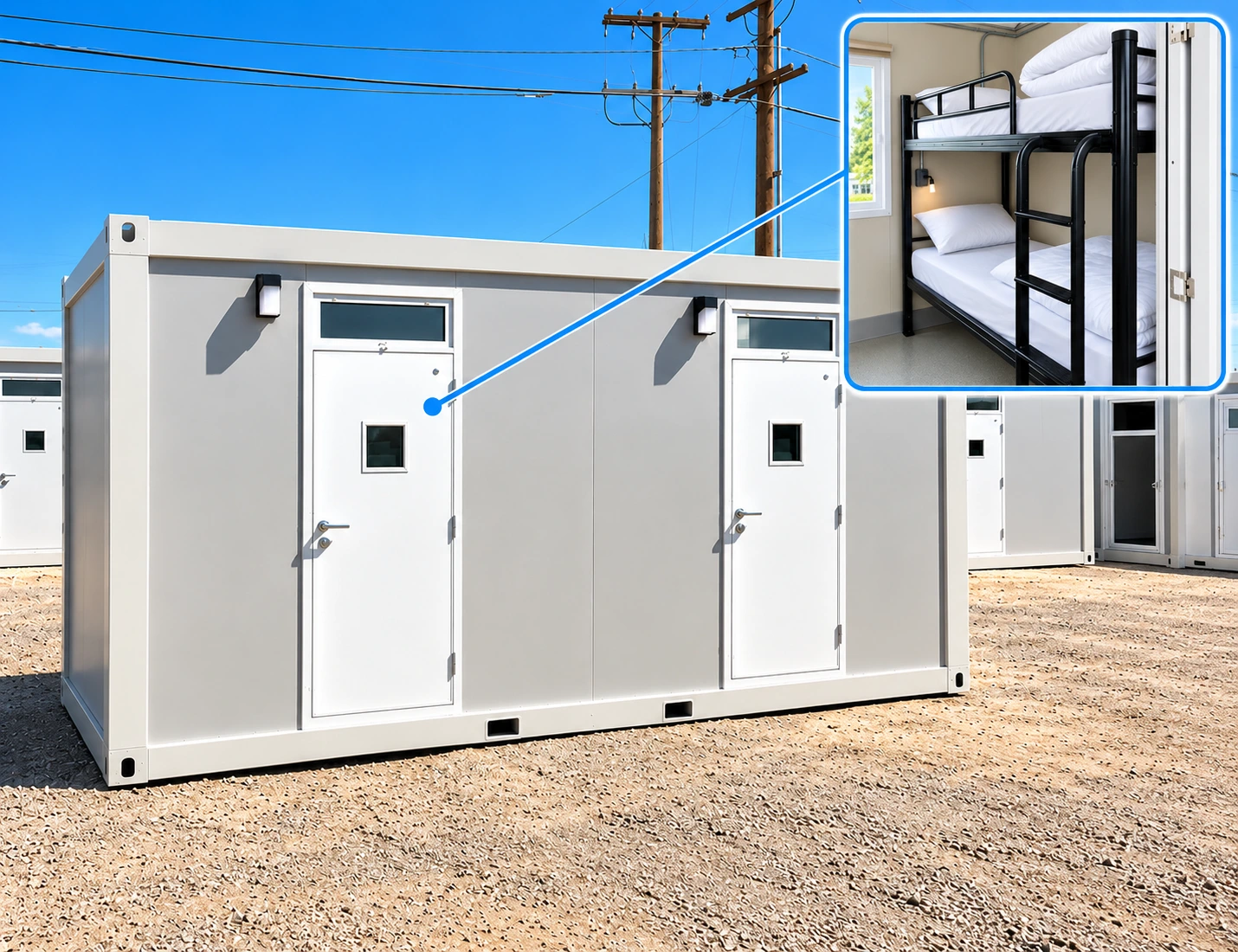 20ft Two-Bedroom Sleeper Container interior and equipment