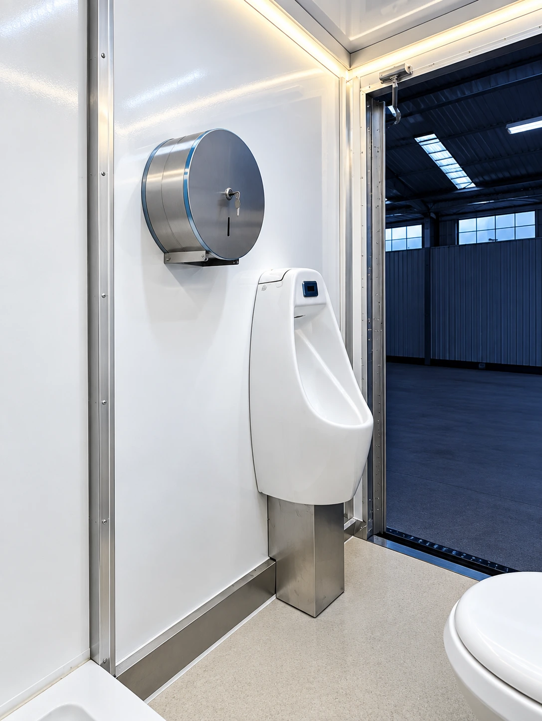 Commercial Restroom Trailer interior and equipment